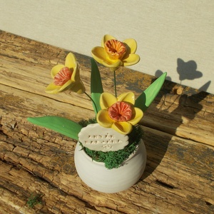 Asztaldísz anyák napjára. - otthon & életmód - virágdekoráció - virágdíszek - virágdísz kaspóban - Meska.hu