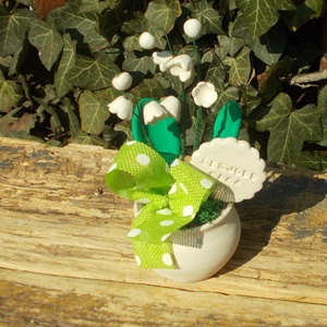 Gyöngyvirágos asztaldísz  - otthon & életmód - virágdekoráció - virágdíszek - virágdísz kaspóban - Meska.hu