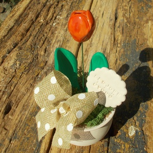 Asztaldísz óvónőknek. - otthon & életmód - virágdekoráció - virágdíszek - virágdísz kaspóban - Meska.hu