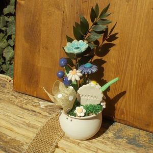 Asztaldísz  - otthon & életmód - virágdekoráció - virágdíszek - virágdísz kaspóban - Meska.hu