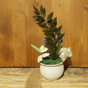 Asztaldísz  - otthon & életmód - virágdekoráció - virágdíszek - virágdísz kaspóban - Meska.hu