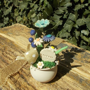 Asztaldísz  - otthon & életmód - virágdekoráció - virágdíszek - virágdísz kaspóban - Meska.hu