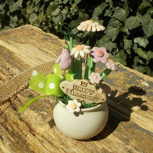 Asztaldísz  - otthon & életmód - virágdekoráció - virágdíszek - virágdísz kaspóban - Meska.hu