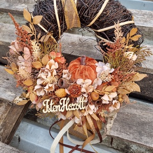 Őszi ajtódísz és asztaldísz - otthon & életmód - dekoráció - ajtó- és ablak dekoráció - ajtódísz & kopogtató - Meska.hu