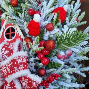 Téli ajtódísz - karácsony - karácsonyi lakásdekoráció - karácsonyi ajtódíszek - Meska.hu