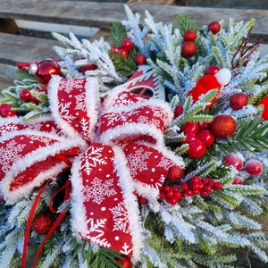 Téli ajtódísz - karácsony - karácsonyi lakásdekoráció - karácsonyi ajtódíszek - Meska.hu