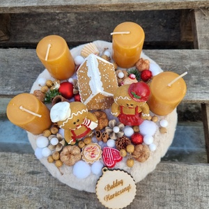 Mézis adventi koszorú - karácsony - adventi díszek - adventi koszorú - Meska.hu