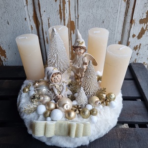 Adventi koszorú, Karácsony, Adventi díszek, Adventi koszorú, Virágkötés, MESKA