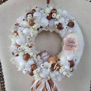 Őzikés adventi koszorú és ajtódísz - karácsony - adventi díszek - adventi koszorú - Meska.hu