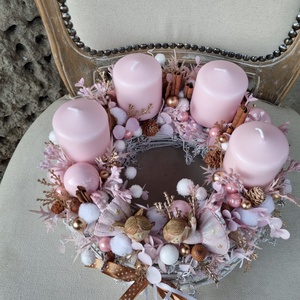 Angyalkás adventi koszorú - karácsony - adventi díszek - adventi koszorú - Meska.hu