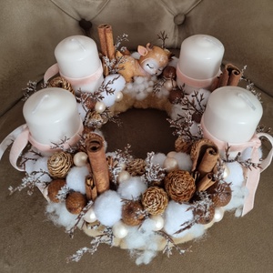 Őzikés adventi koszorú - karácsony - adventi díszek - adventi koszorú - Meska.hu