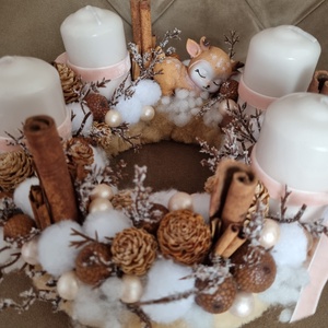 Őzikés adventi koszorú - karácsony - adventi díszek - adventi koszorú - Meska.hu
