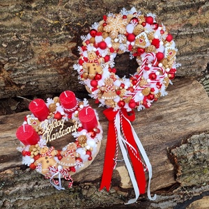 Mézis ajtódísz - karácsony - adventi díszek - adventi ajtódísz - Meska.hu