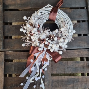 Téli ajtódísz - karácsony - karácsonyi lakásdekoráció - karácsonyi ajtódíszek - Meska.hu