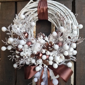 Téli ajtódísz - karácsony - karácsonyi lakásdekoráció - karácsonyi ajtódíszek - Meska.hu