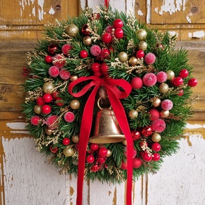 Karácsonyi ajtódísz, Karácsony, Karácsonyi lakásdekoráció, Karácsonyi ajtódíszek, Virágkötés, MESKA