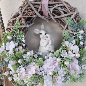 Tavaszi nyuszis ajtódísz - otthon & életmód - dekoráció - ajtó- és ablak dekoráció - ajtódísz & kopogtató - Meska.hu