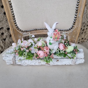 Tavaszi,nyuszis asztaldísz - otthon & életmód - virágdekoráció - virágdíszek - asztali virágdísz - Meska.hu