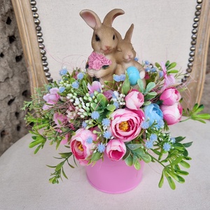 Húsvéti asztaldísz, Ünnepi díszek, dekorációk, Húsvéti díszek és dekorációk, Húsvéti virágos díszek, Virágkötés, MESKA