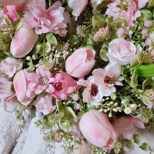 Tavaszi tulipános ajtódísz - otthon & életmód - dekoráció - ajtó- és ablak dekoráció - ajtódísz & kopogtató - Meska.hu