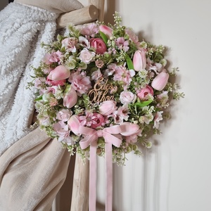 Tavaszi tulipános ajtódísz - otthon & életmód - dekoráció - ajtó- és ablak dekoráció - ajtódísz & kopogtató - Meska.hu