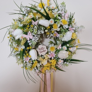 Tavaszi ajtódísz - otthon & életmód - dekoráció - ajtó- és ablak dekoráció - ajtódísz & kopogtató - Meska.hu