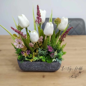 tulipános asztaldísz - Meska.hu