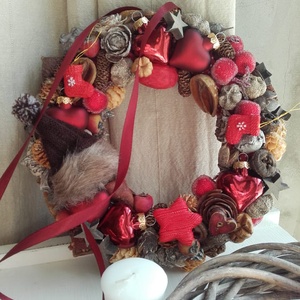 PirosSzív Adventi Ajtódísz - karácsony - Meska.hu