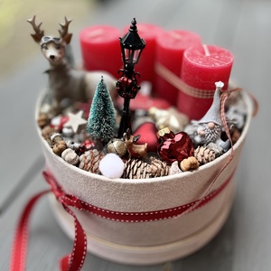 Adventi szarvasos box - karácsony - adventi díszek - adventi koszorú - Meska.hu