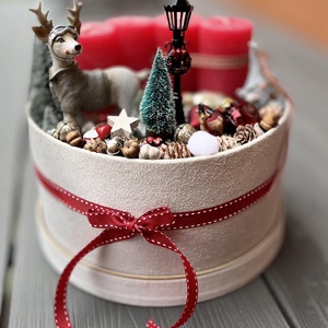 Adventi szarvasos box - karácsony - adventi díszek - adventi koszorú - Meska.hu