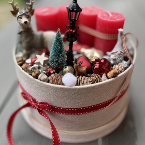 Adventi szarvasos box - karácsony - adventi díszek - adventi koszorú - Meska.hu