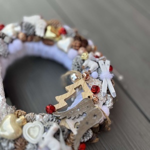 Karácsonyi, fehér koszorú - karácsony - adventi díszek - adventi koszorú - Meska.hu