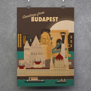Budapest látnivalók utazás, poszter, falikép - otthon & életmód - dekoráció - kép & falikép - poszter - Meska.hu