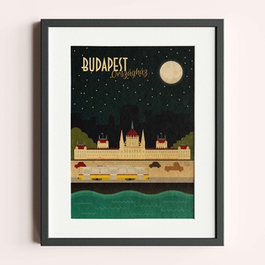 Budapest Országház, sárga villamos-utazás, poszter, falikép, fali dekoráció, Otthon & Életmód, Dekoráció, Kép & Falikép, Poszter, Fotó, grafika, rajz, illusztráció, MESKA