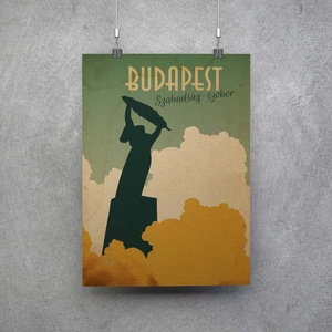 Budapest Szabadság szobor poszter, falikép, fali dekoráció - otthon & életmód - dekoráció - kép & falikép - poszter - Meska.hu