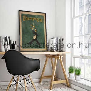 Art deco vintage poszter, falikép-pezsgő - otthon & életmód - dekoráció - kép & falikép - poszter - Meska.hu