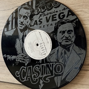 Casino bakelit kép, Művészet, Bakelit lemezek & kazetták, Fotó, grafika, rajz, illusztráció, Gravírozás, pirográfia, MESKA