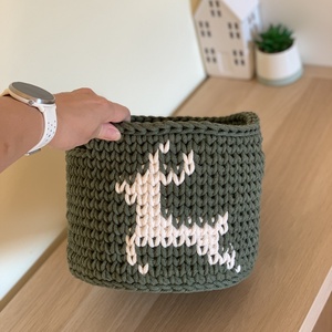 Szarvasmintás kosár - baba - mama - babaszoba-dekoráció - babaszoba dekoráció - Meska.hu