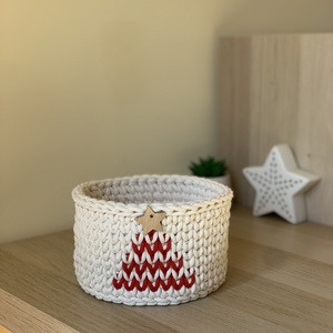 Karácsonyfás kosar - otthon & életmód - tárolás & rendszerezés - tárolókosár - Meska.hu