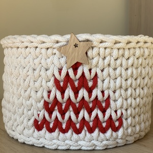 Karácsonyfás kosar - otthon & életmód - tárolás & rendszerezés - tárolókosár - Meska.hu