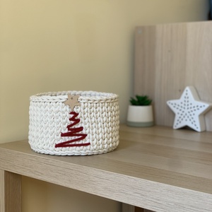 Karácsonyfás kosar - otthon & életmód - tárolás & rendszerezés - tárolókosár - Meska.hu