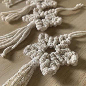 Makramé csillag dísz - karácsony - karácsonyi lakásdekoráció - karácsonyfadíszek - Meska.hu