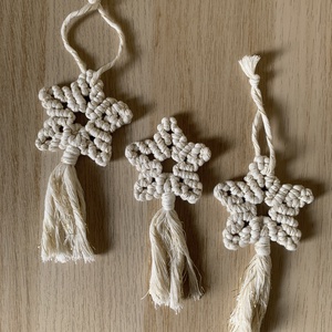 Makramé csillag dísz, Karácsony, Karácsonyi lakásdekoráció, Karácsonyfadíszek, Csomózás, MESKA