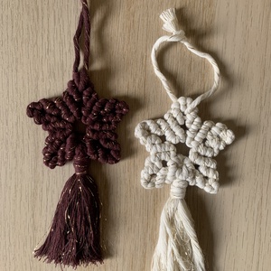 Makramé csillag dísz - karácsony - karácsonyi lakásdekoráció - karácsonyfadíszek - Meska.hu