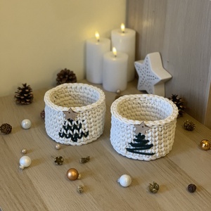 Karácsonyfás kosár - rendelésre - otthon & életmód - tárolás & rendszerezés - tárolókosár - Meska.hu