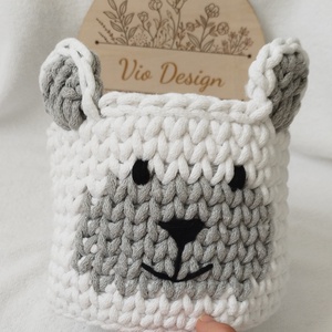 Horgolt macis tároló/kosár , Otthon & Életmód, Dekoráció, Asztal és polc dekoráció, Horgolt & Csipketerítő, Horgolás, MESKA