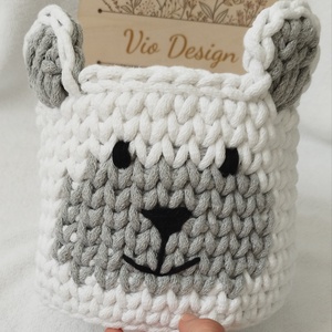 Horgolt macis tároló/kosár  - otthon & életmód - dekoráció - asztal és polc dekoráció - horgolt & csipketerítő - Meska.hu