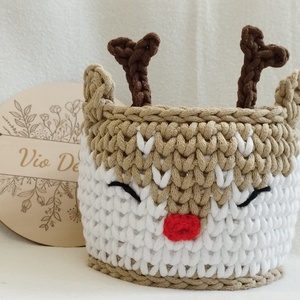 Rénszarvas kosár  - Meska.hu