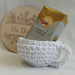 Horgolt csésze  - otthon & életmód - dekoráció - asztal és polc dekoráció - horgolt & csipketerítő - Meska.hu