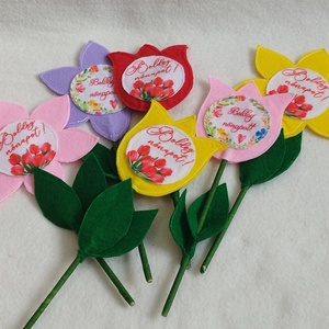 Filc nőnapi virágok  - otthon & életmód - dekoráció - Meska.hu